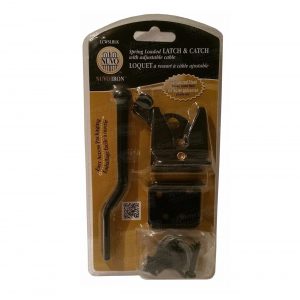 Nuvo Iron Spring Loaded LATCH & CATCH with adjustable cable Part # LCWSLBLK