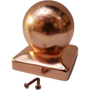 3.5" x 3.5" Solid Copper Ball Post Cap