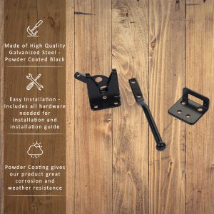 Spring Loaded Gate Latch with Cable and Ring