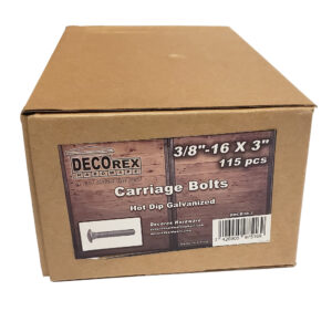 3/8" - 16 x 3" Carriage Bolt | Round Head | Hot Dip Galvanized | 115pcs Box