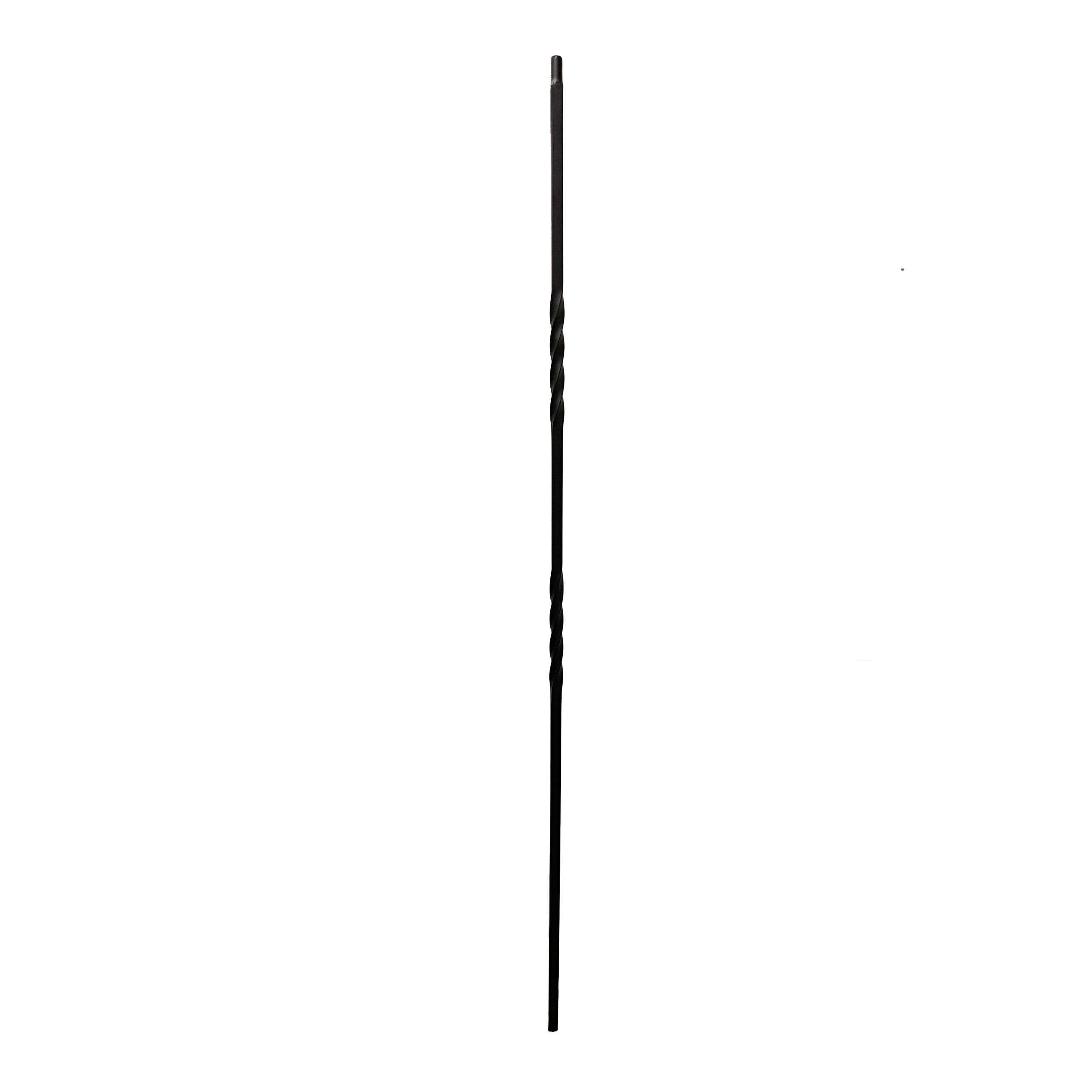Iron Stair Balusters 1/2" Square x 44" Long, Double Twist, Hollow, Black Powder Coated - 30pcs - (Satin Black) - DH-03 - Image 2