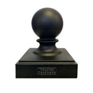 Decorex Hardware 5.5" x 5.5" Heavy Duty Aluminum Ball Post Cap for True/Actual 5.5" x 5.5" Wood Posts - Black (Works ONLY with Actual 5.5" x 5.5" Posts. Will NOT Work with Actual 6" x 6" Posts)