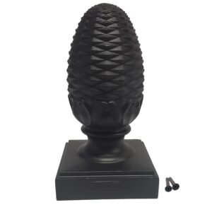 5.5" x 5.5" Heavy Duty Aluminum Pineapple Post Cap for True/Actual 5.5" x 5.5" Wood Posts - Black (Works ONLY with Actual 5.5" x 5.5" Posts. Will NOT Work with Actual 6" x 6" Posts)