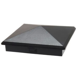 Decorex Hardware 5.5" x 5.5" Aluminium Pyramid Post Cap Heavy Duty For True/Actual 5.5" x 5.5" Wood Posts - Black (Works ONLY with Actual 5.5" x 5.5" Posts. Will NOT Work with Actual 6" x 6" Posts)
