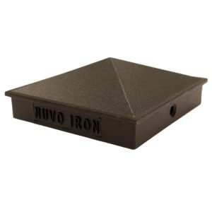 Nuvo Iron 3.5" x 3.5" (Nominal 4" x 4")  Pyramid Ornamental Aluminium Post Cap Fencing PCP02 - Black