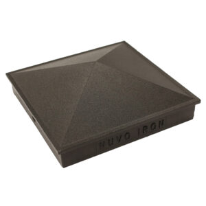 Nuvo Iron 4.5" x 4.5" Black Pyramid Ornamental Aluminium Post Cap - Black