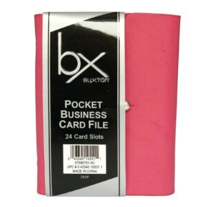 Buxton Pocket Business Card File - 24 Card Slots - Pink