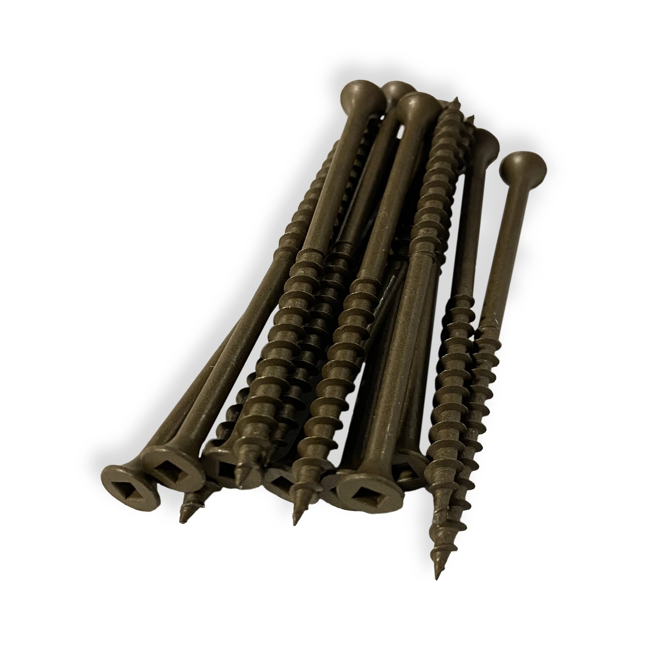 #8 x 3" Deck Screws | Square Drive | Bugle Head | Brown Ruspert | 2000pcs Box