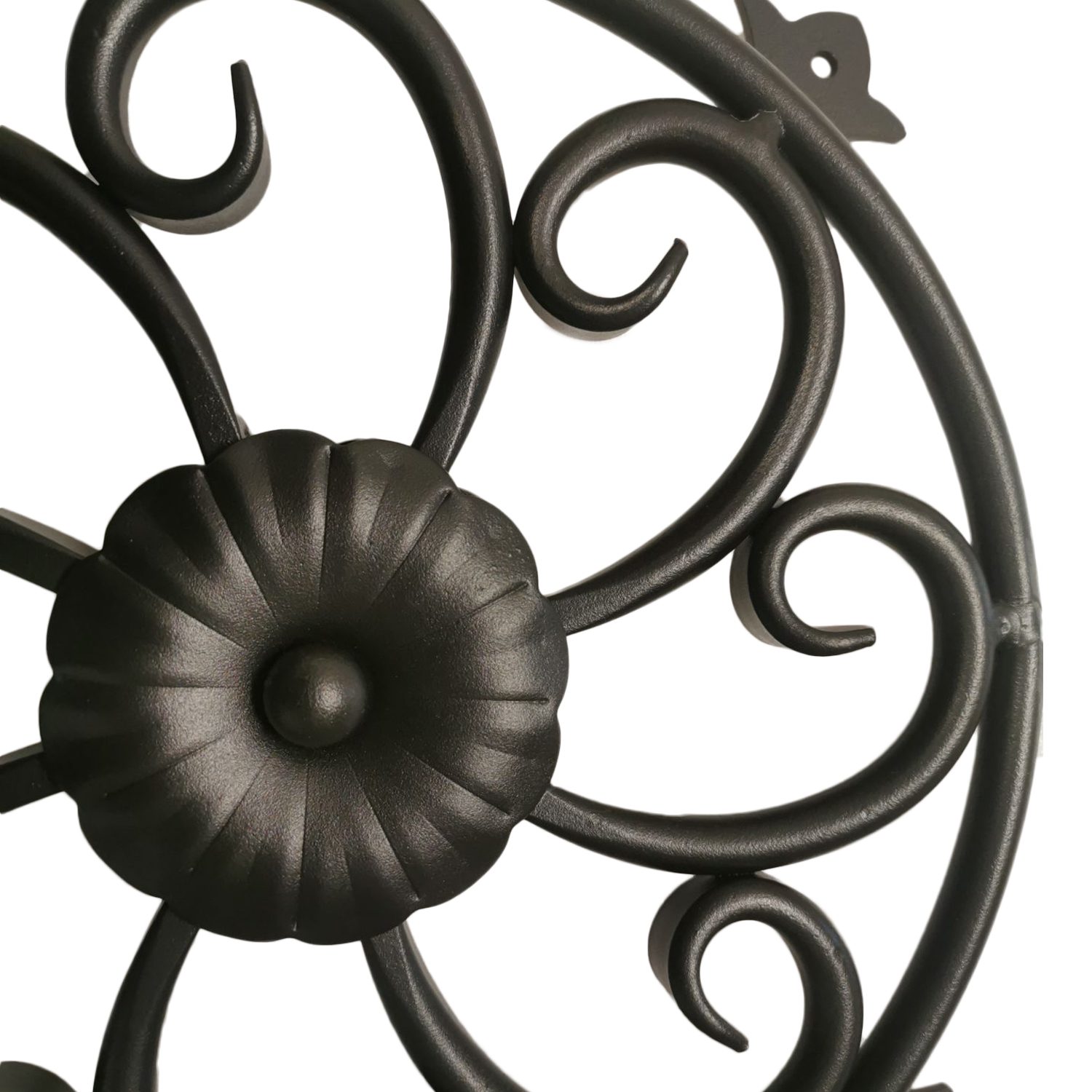 Decorex Hardware 12" Round Ornament Speakeasy/Grill for Gates, Doors, Walls - Wrought Iron, Powder Coated Black - DHOSG-02 - Image 2