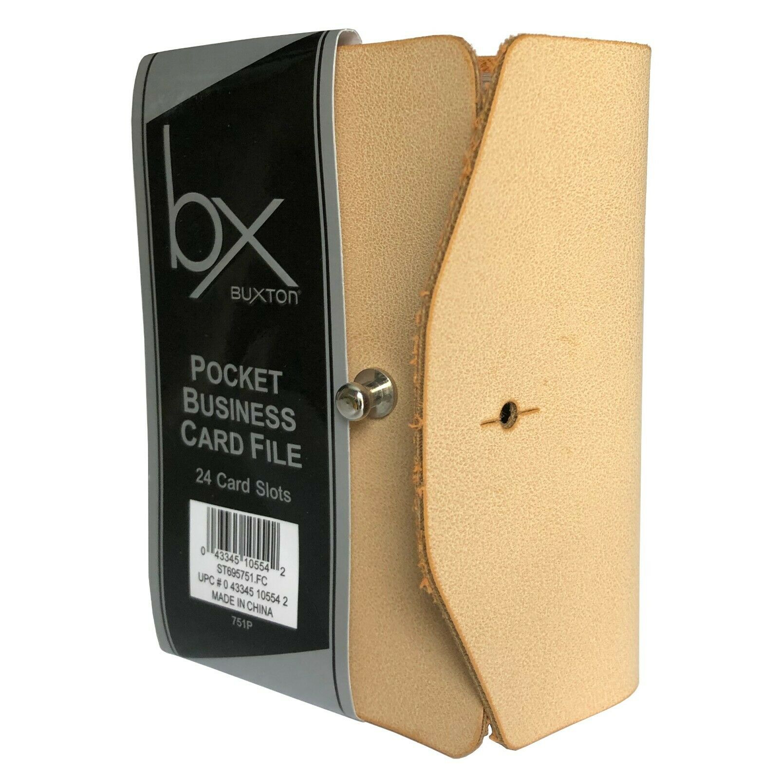 Buxton Pocket Business Card File - 24 Card Slots - Tan - Image 2