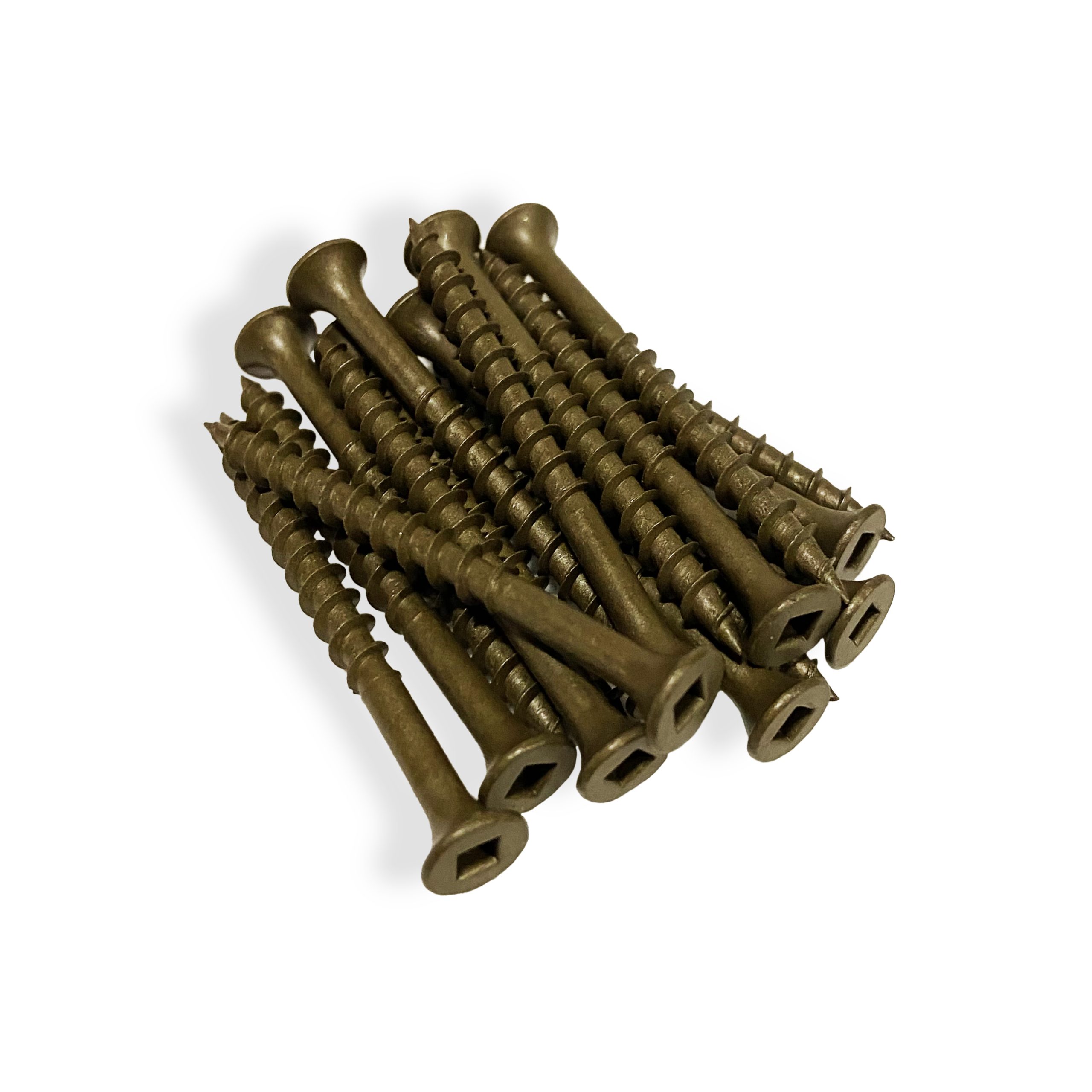 #8 x 2" Deck Screws | Square Drive | Bugle Head | Brown Ruspert | 100pcs Box