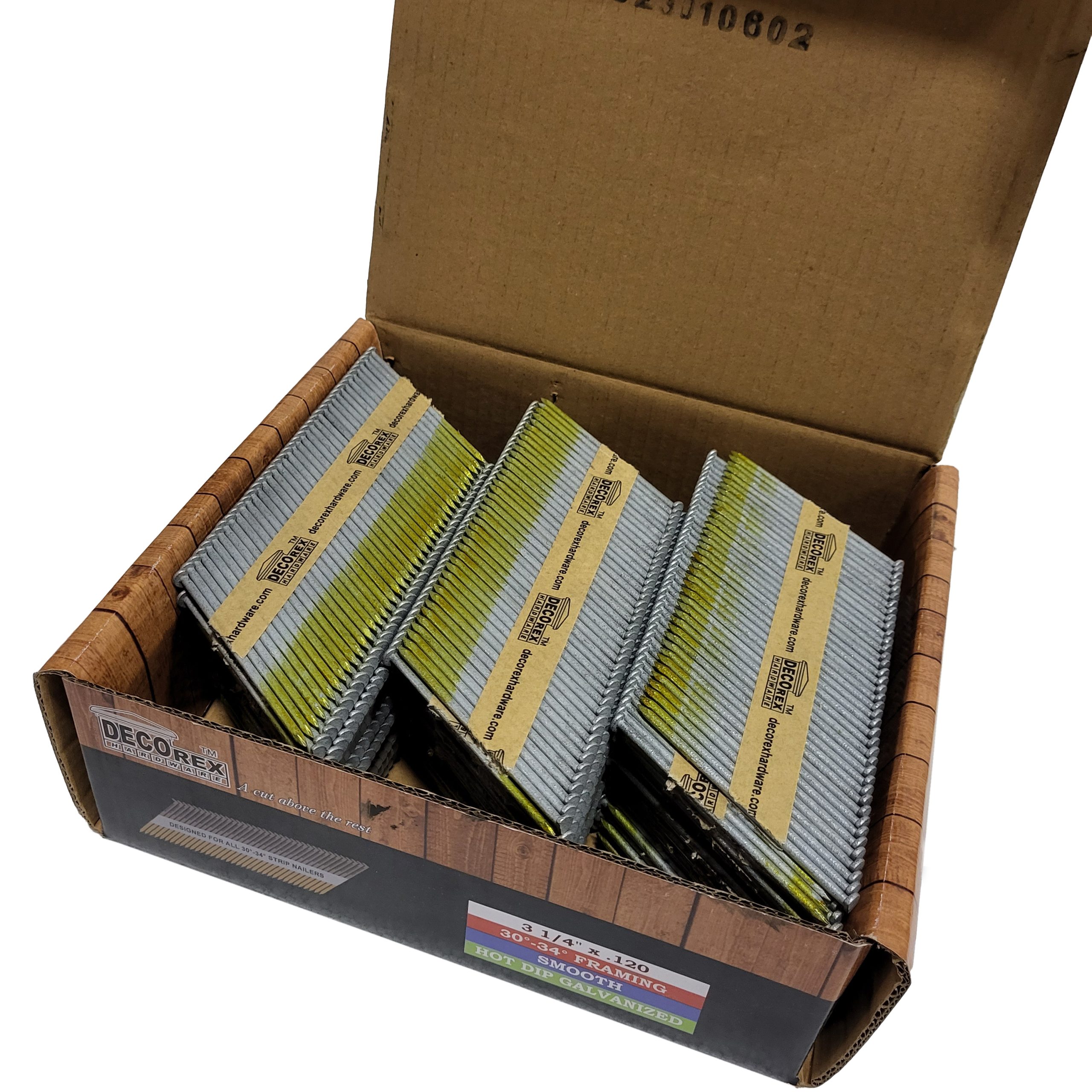 3 1/4" x .120 Smooth Shank Strip Nails, Paper Collated, Hot Dip Galvanized (30-34 Degree) - 2500pcs box (DHSNS-314.120) - Image 4