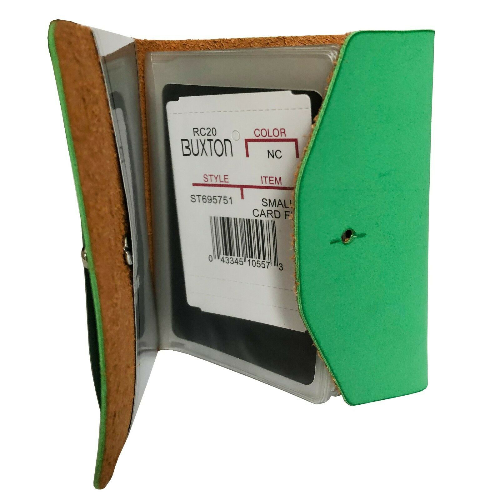 Buxton Pocket Business Card File - 24 Card Slots - Green - Image 3