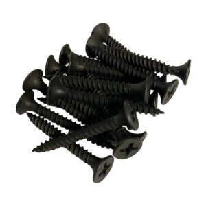 #6 x 1-1/4" Drywall Screws | Phillips Drive | Bugle Head | Fine Thread | Sharp Point | Bit Included | Black Phosphate - 100pcs