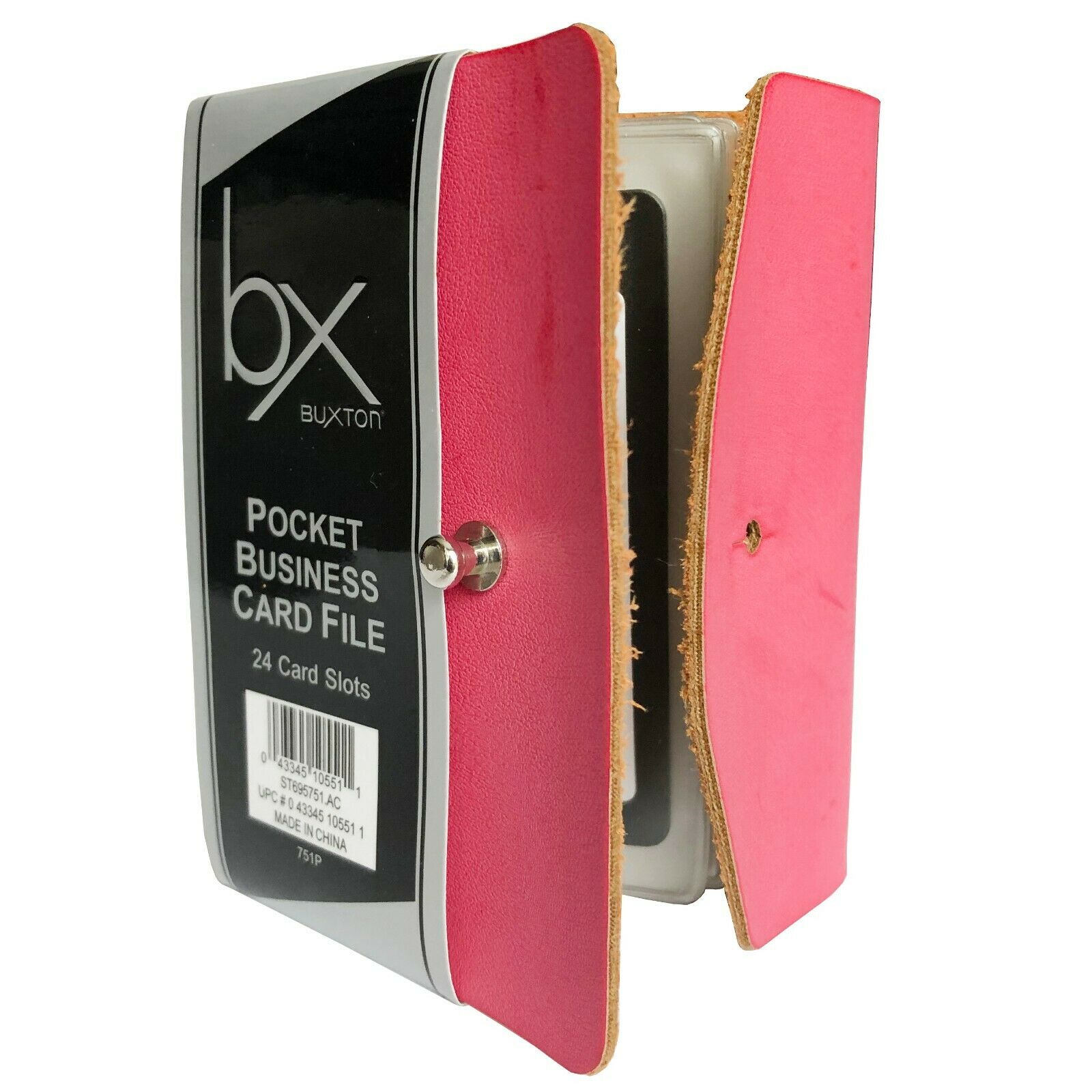 Buxton Pocket Business Card File - 24 Card Slots - Pink - Image 2