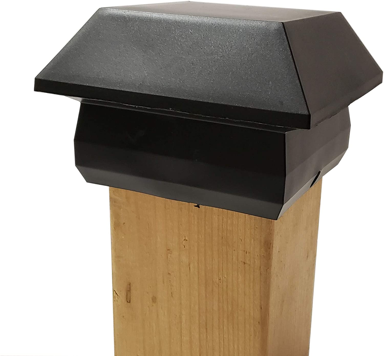 Nuvo Iron Decorative Pyramid Plastic Post Cap for 3.5" x 3.5" Wood Posts - Black - SPC25 - Image 5