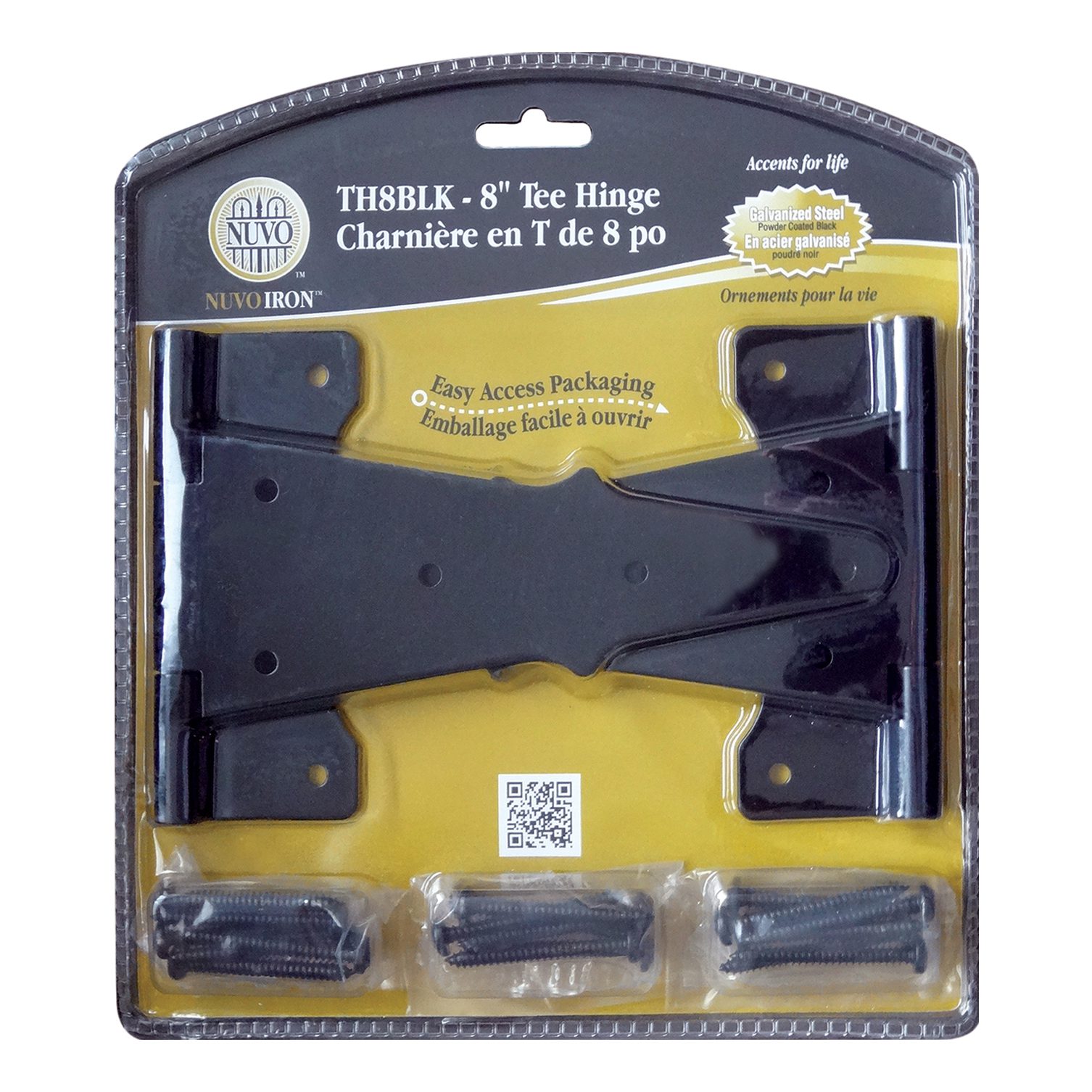 Nuvo Iron Tee Hinges 8" Black TH8BLK (2 pcs set) - Image 2