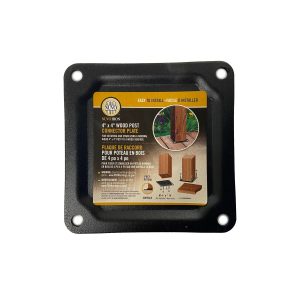 Nuvo Iron 4" x 4" Wood Post Plate Connector, Black - WPCP4B