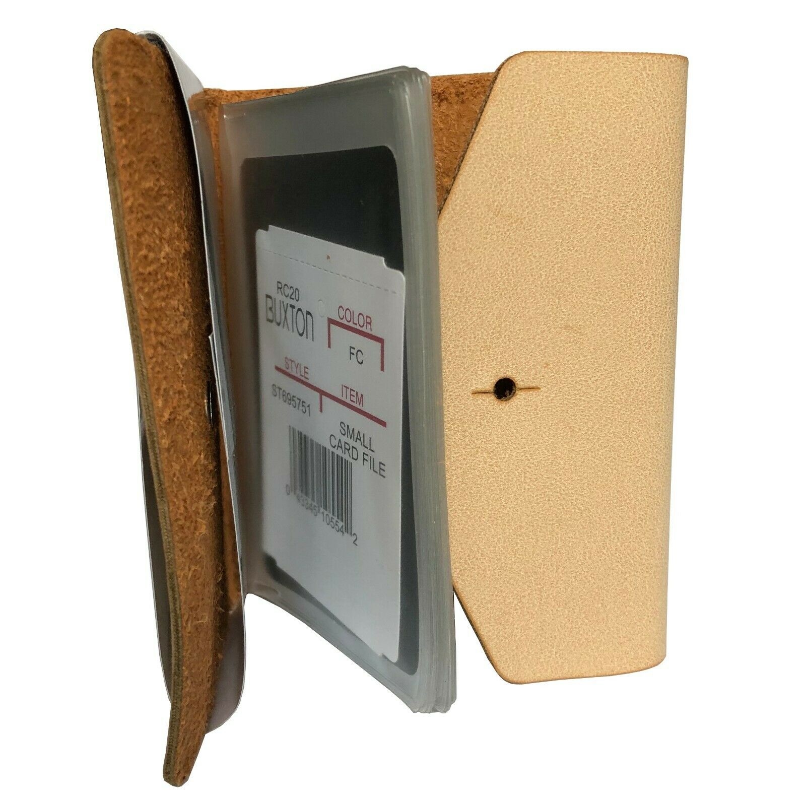 Buxton Pocket Business Card File - 24 Card Slots - Tan - Image 3
