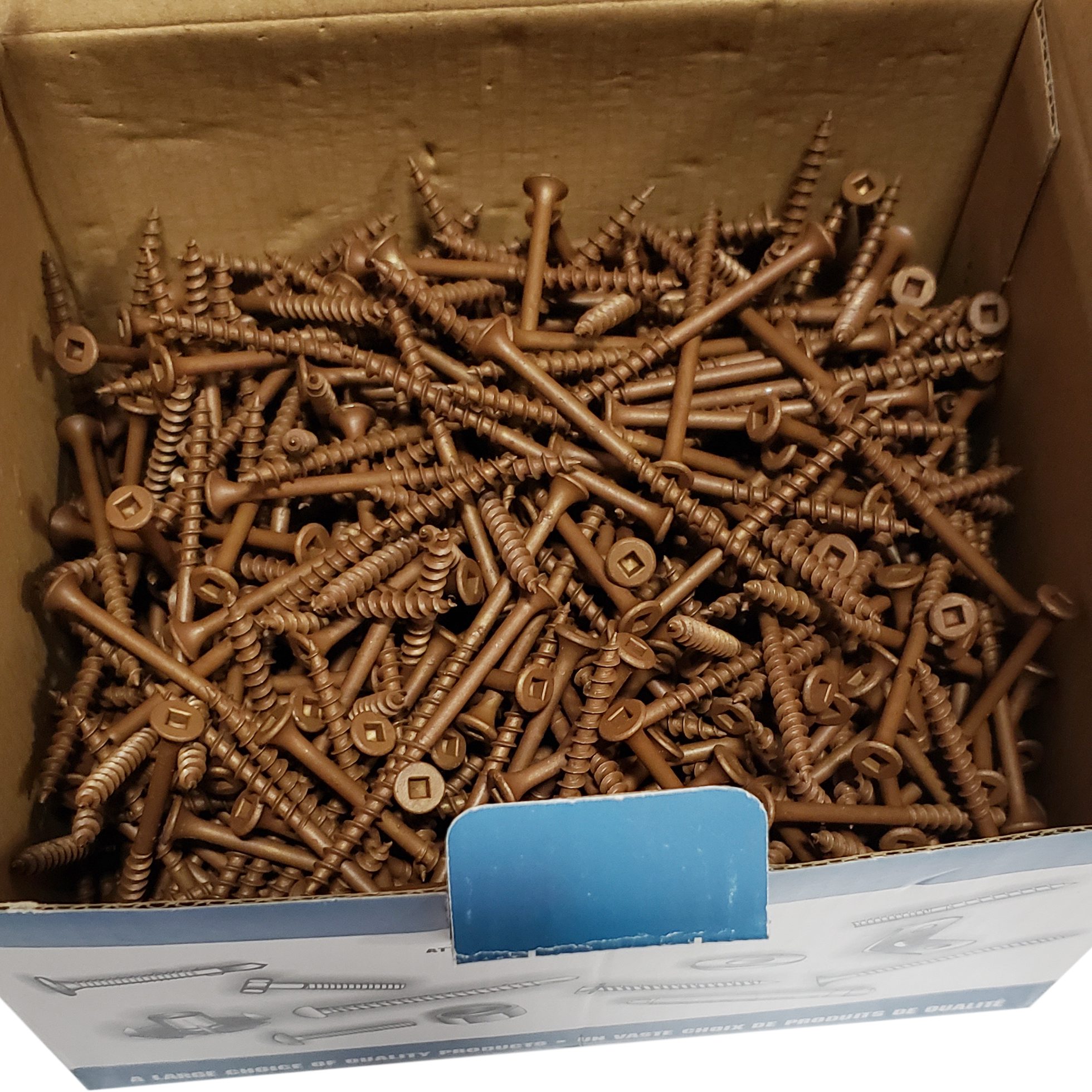 Reliable #8 x 2 1/2" Deck Screws | Square Drive | Bugle Head | Brown Ceramic Finish | 500pcs Box - Image 3