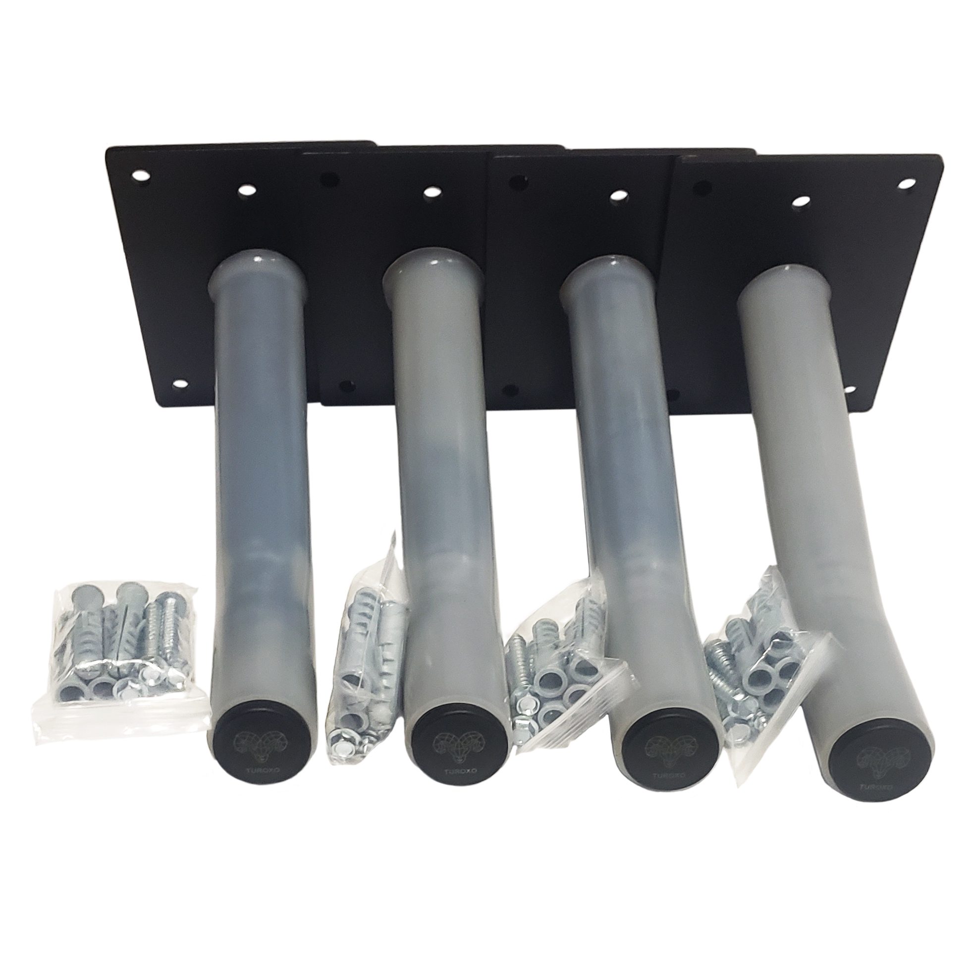 Wall Tire Hanger 12" with Protective Plastic Sleeve and Set of Screws and Anchors - Galvanized Steel Powder Coated Black - TWTH-12 - Image 3