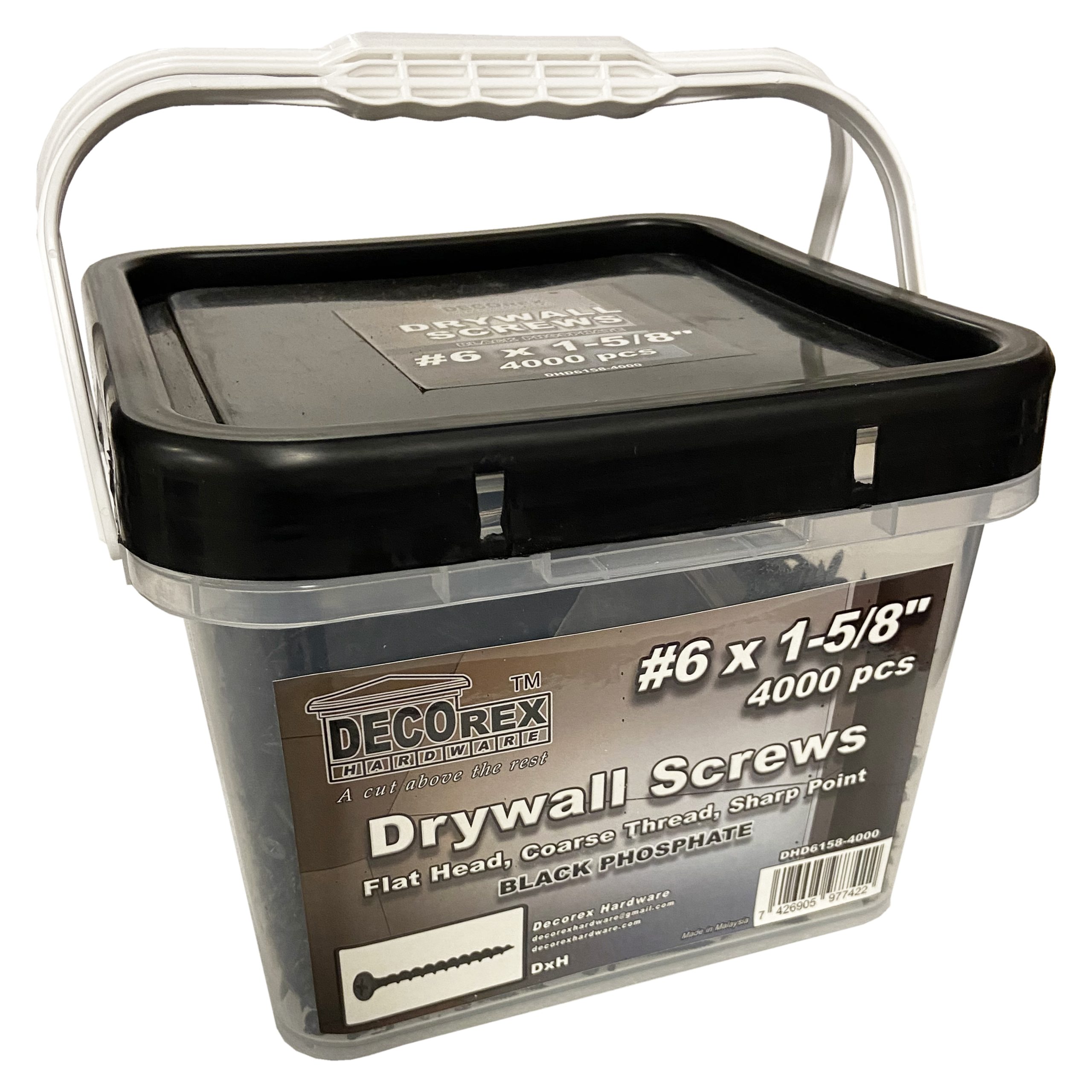 #6 x 1-5/8" Drywall Screws | Phillips Drive | Bugle Head | Fine Thread | Sharp Point | Bit Included | Black Phosphate - 4000pcs - Image 4
