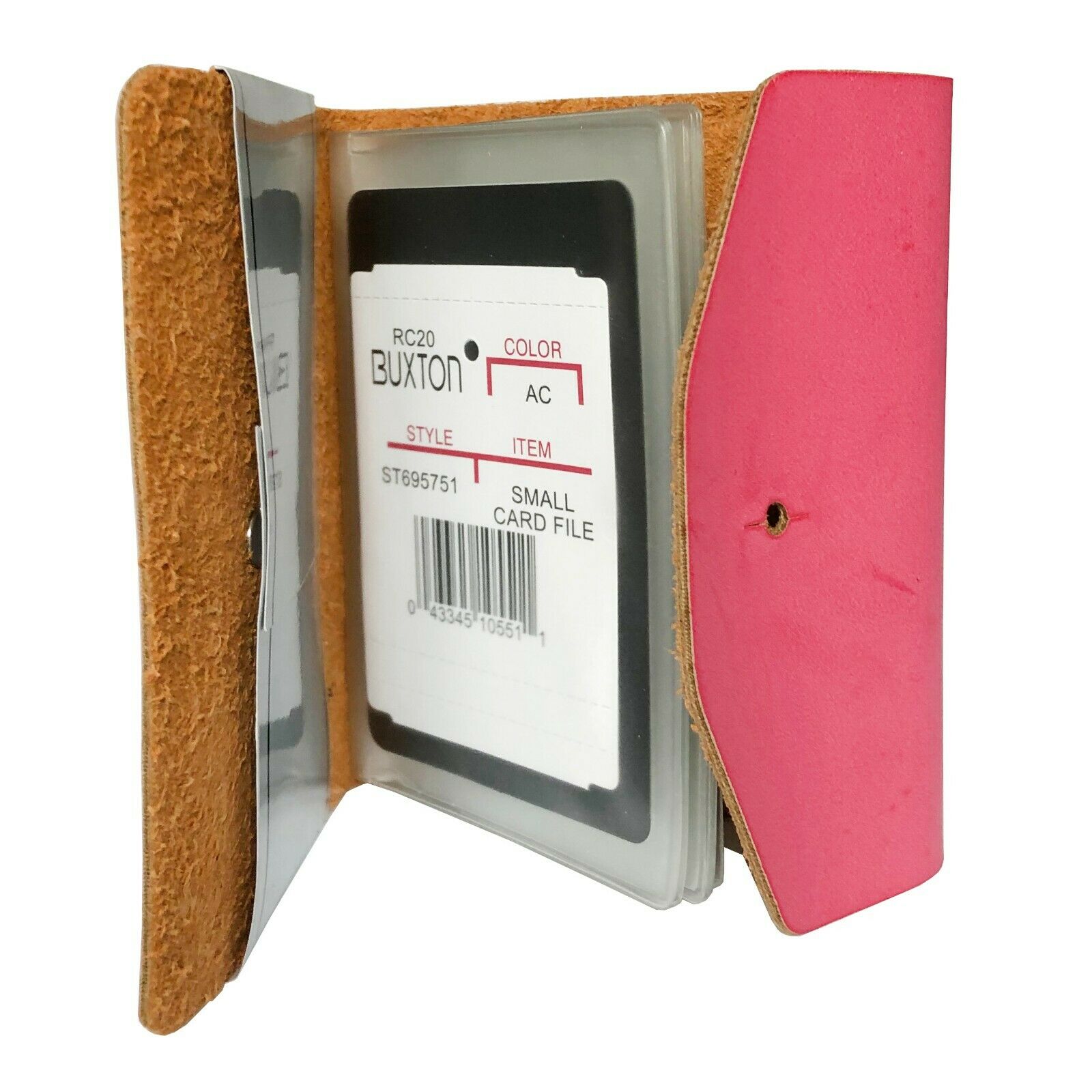 Buxton Pocket Business Card File - 24 Card Slots - Pink - Image 3