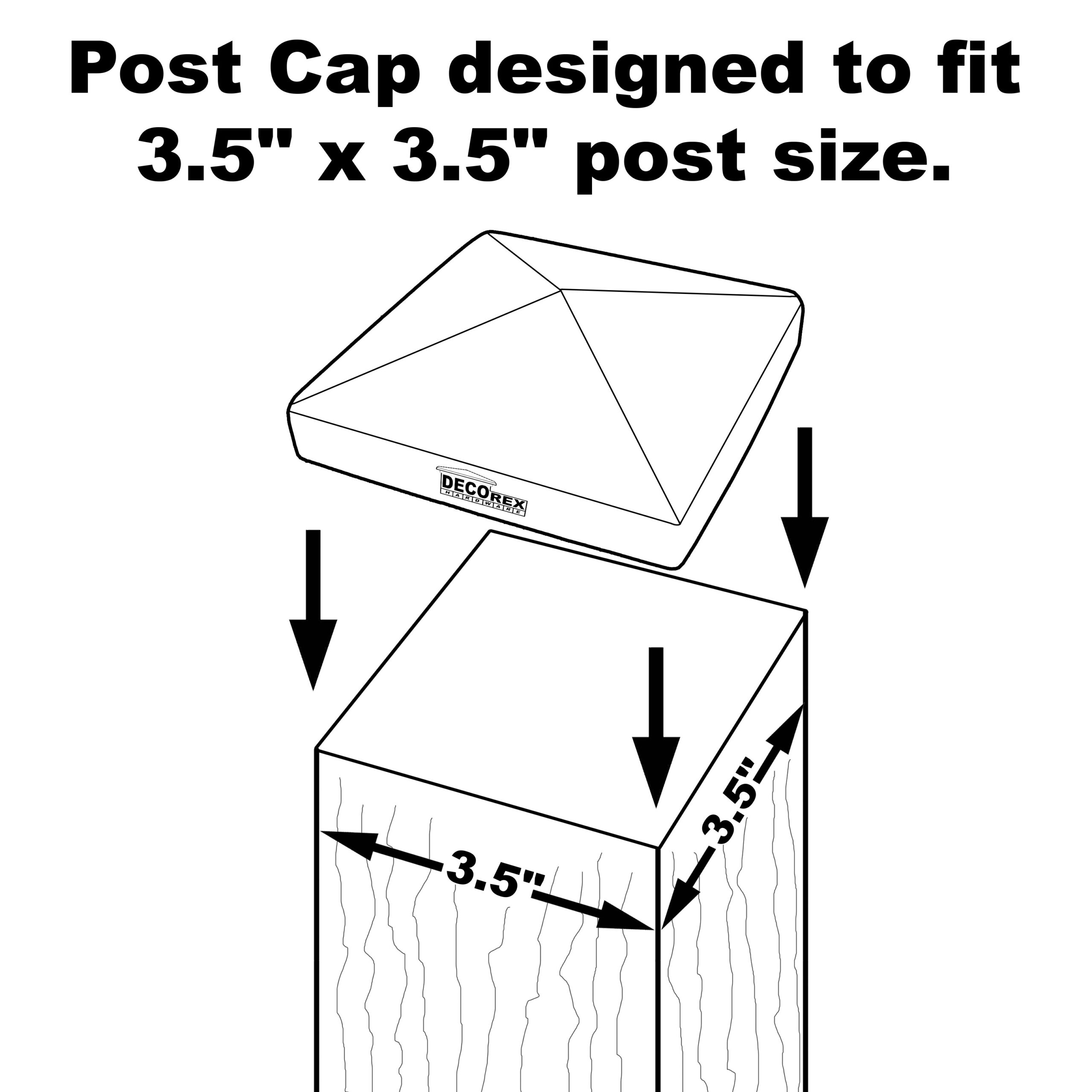 Decorex Hardware 3.5" x 3.5" Solid Copper Pyramid Post Cap for Actual 3.5" x 3.5" Wood Posts - Image 10