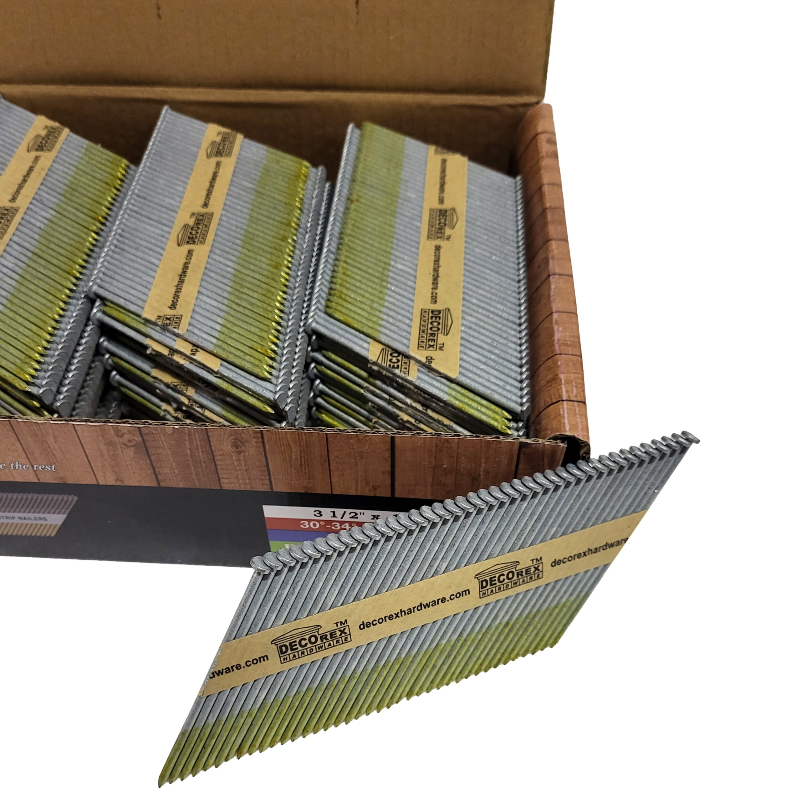 3 1/2" x .120 Smooth Shank Strip Nails, Paper Collated, Hot Dip Galvanized (30-34 Degree) - 2500pcs box (DHSNS-312.120) - Image 5