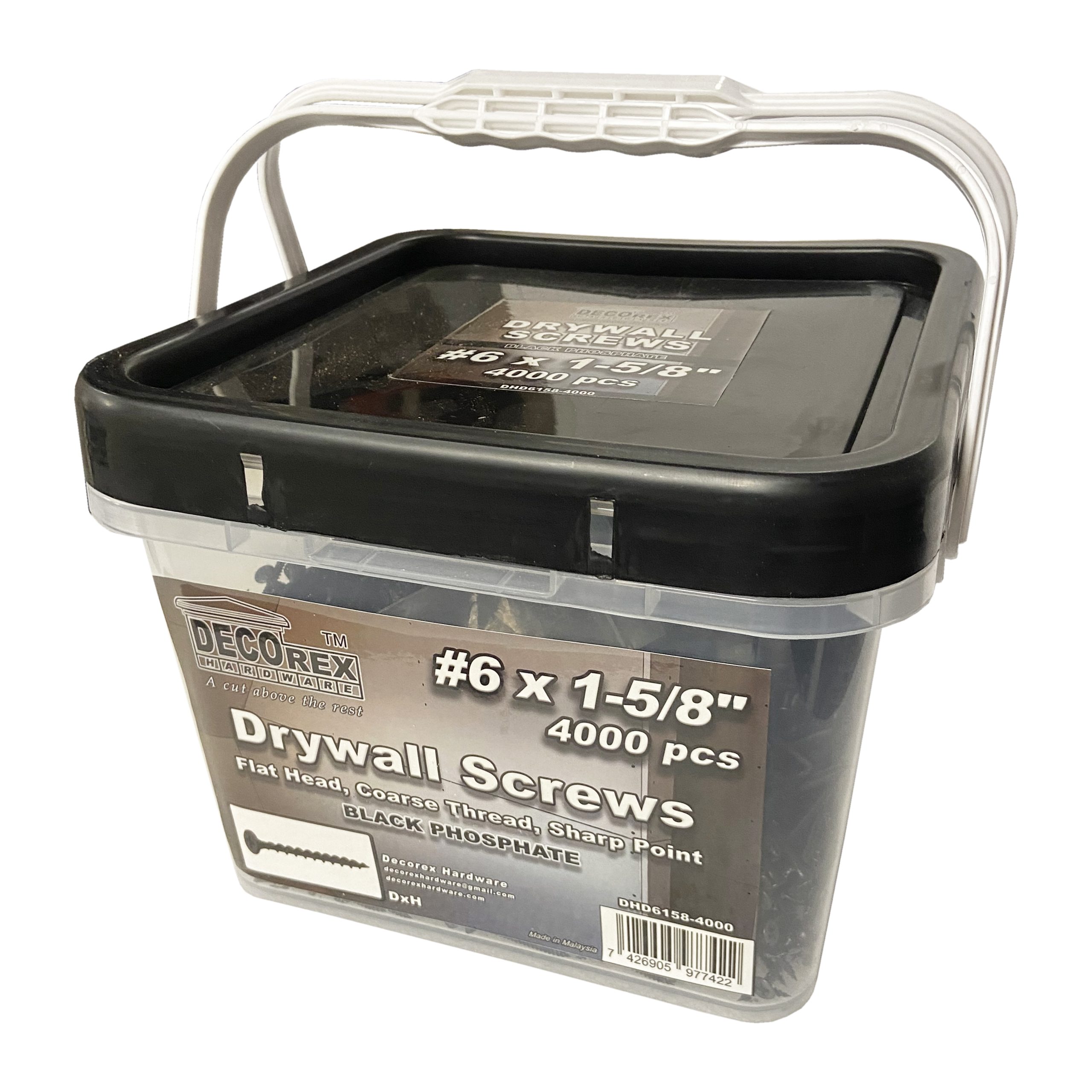 #6 x 1-5/8" Drywall Screws | Phillips Drive | Bugle Head | Fine Thread | Sharp Point | Bit Included | Black Phosphate - 4000pcs - Image 5
