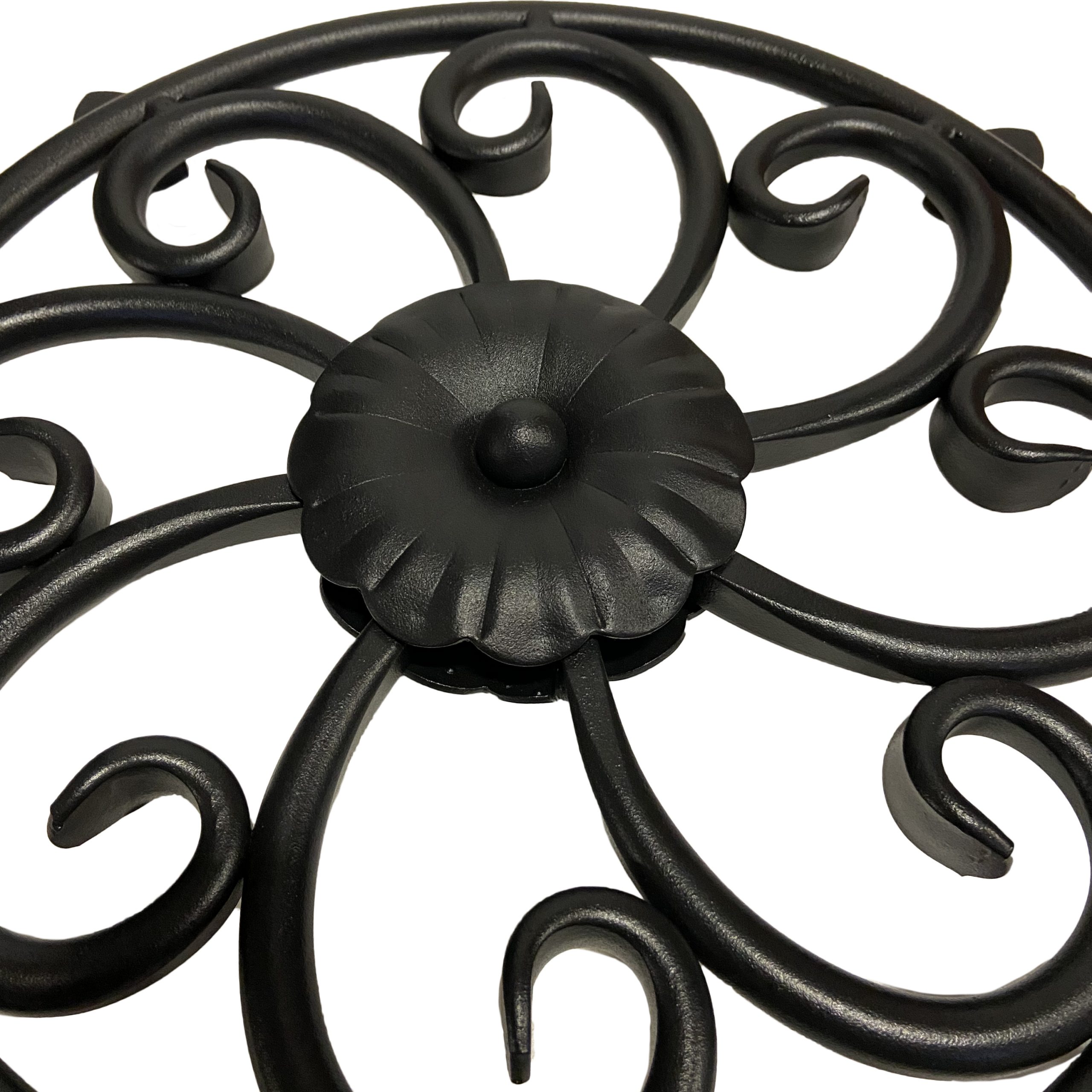 Decorex Hardware 12" Round Ornament Speakeasy/Grill for Gates, Doors, Walls - Wrought Iron, Powder Coated Black - DHOSG-02 - Image 4