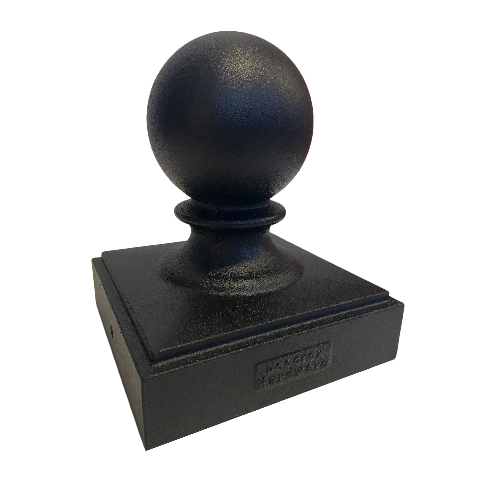 Decorex Hardware 5.5" x 5.5" Heavy Duty Aluminum Ball Post Cap for True/Actual 5.5" x 5.5" Wood Posts - Black (Works ONLY with Actual 5.5" x 5.5" Posts. Will NOT Work with Actual 6" x 6" Posts) - Image 6