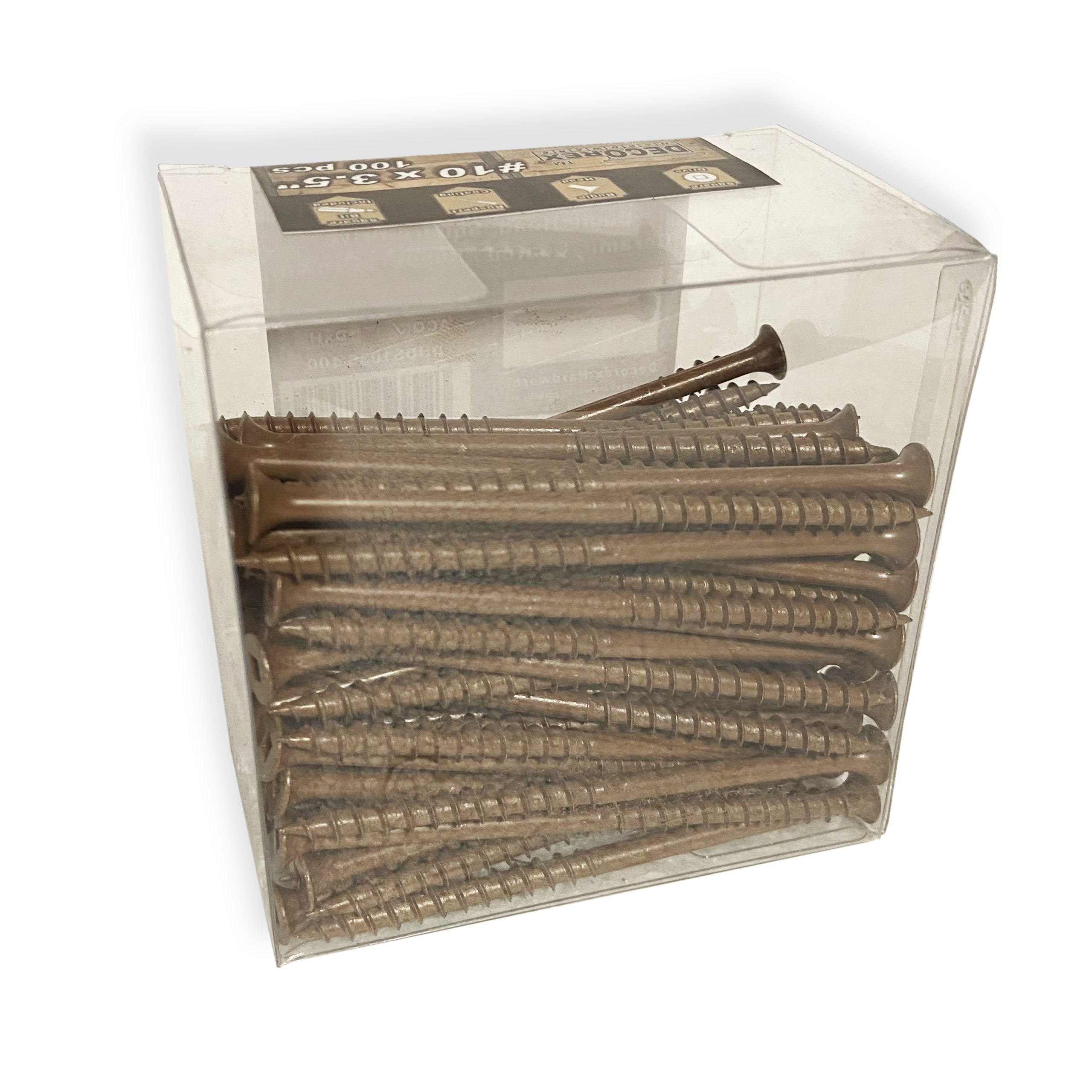 #10 x 3 1/2" Deck Screws | Square Drive | Bugle Head | Brown Ruspert | 100pcs Box - Image 5