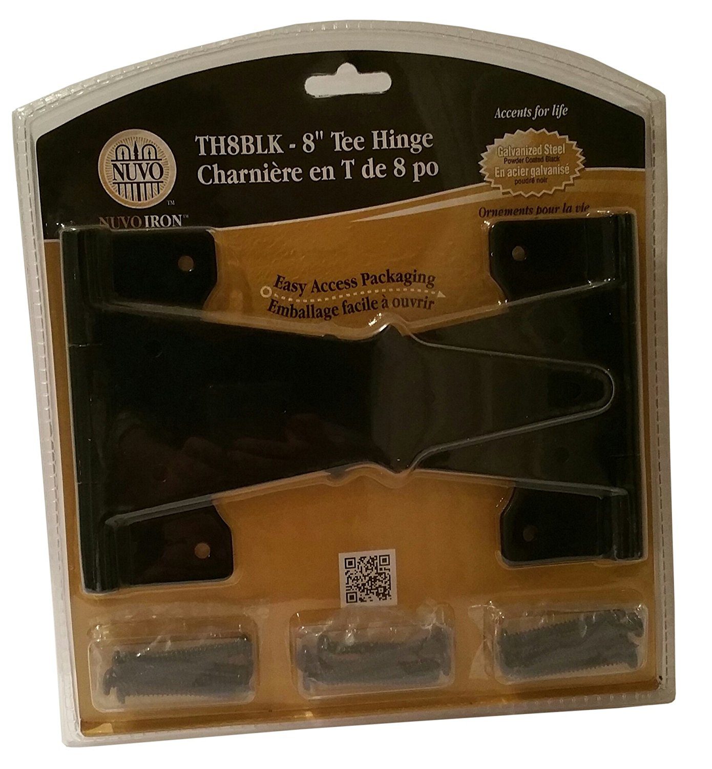 Nuvo Iron Tee Hinges 8" Black TH8BLK (2 pcs set) - Image 5