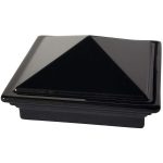 Decorex Hardware 2" x 2" Aluminium Pyramid Post Cap for Metal Posts - Pressure Fit - Black (DHPPC20F)