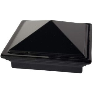 Decorex Hardware 2" x 2" Aluminium Pyramid Post Cap for Metal Posts - Pressure Fit - Black (DHPPC20F)