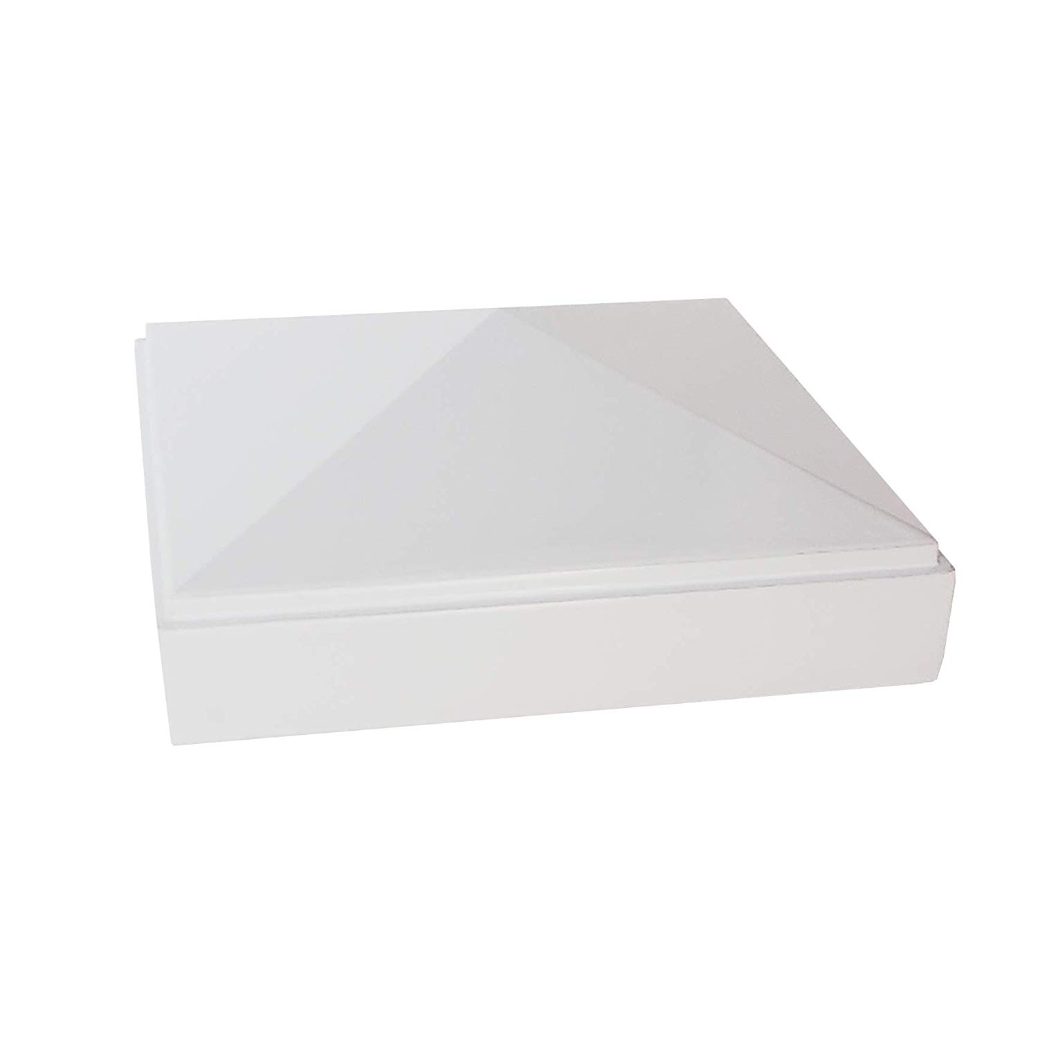 Decorex Hardware Aluminum 4" x 4" Pyramid Post Cap for 4″ x 4″ Metal Posts - Pressure Fit - White - Image 6