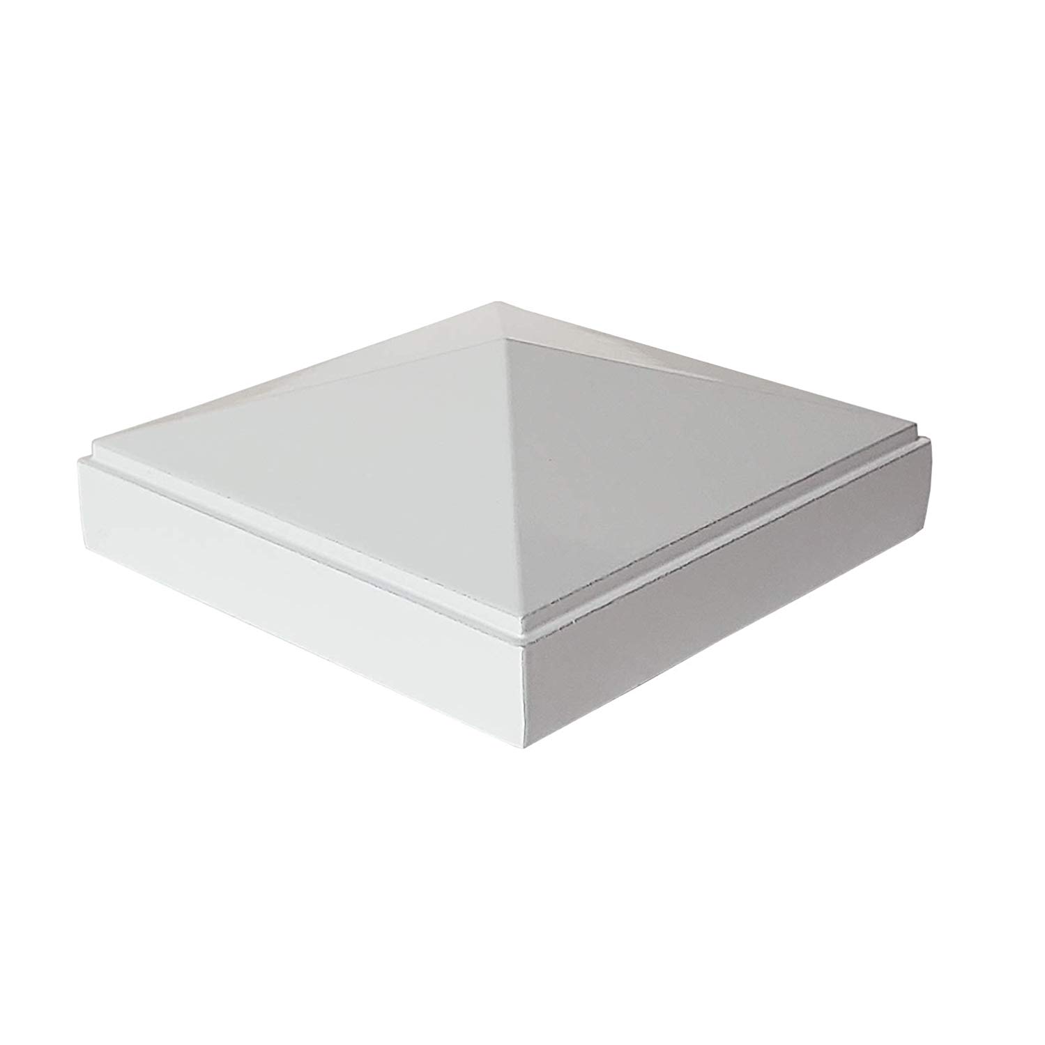 Decorex Hardware Aluminum 4" x 4" Pyramid Post Cap for 4″ x 4″ Metal Posts - Pressure Fit - White - Image 4