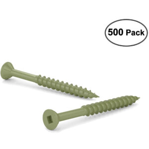 Deck Screws #8 x 2" ACQ Green Ceramic Finish, Square Drive (500 Pack)
