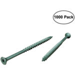 Deck Screws #10 x 3-1/2" ACQ Green Ceramic Finish, Square Drive (1000 Pack)