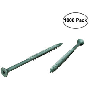 Deck Screws #10 x 3-1/2" ACQ Green Ceramic Finish, Square Drive (1000 Pack)