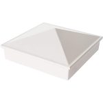 Decorex Hardware 3" x 3" Aluminium Pyramid Post Cap for Metal Posts - Pressure Fit - White (DHPPC30WF)
