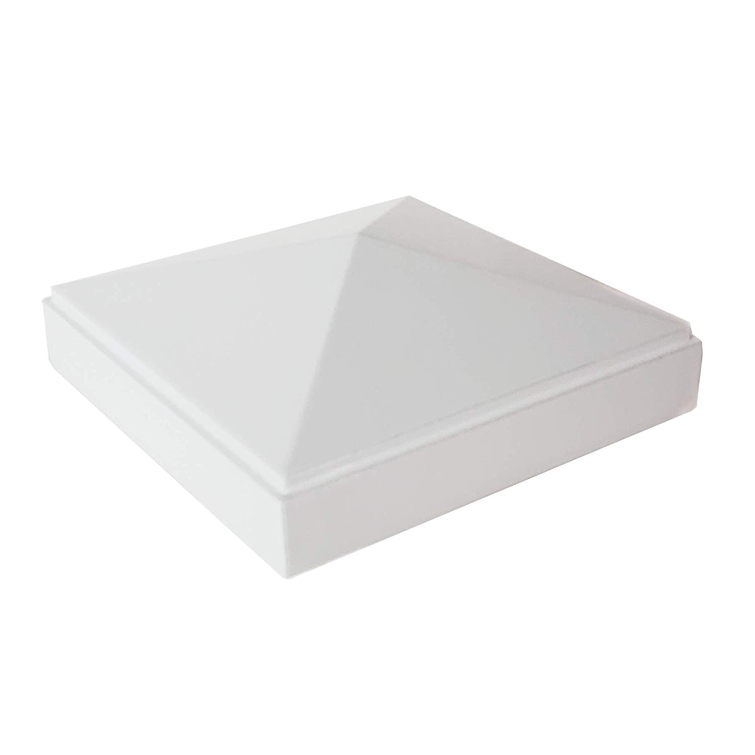 Decorex Hardware Aluminum 4" x 4" Pyramid Post Cap for 4″ x 4″ Metal Posts - Pressure Fit - White - Image 5