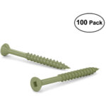 Deck Screws #8 x 2" ACQ Green Ceramic Finish, Square Drive (100 Pack)