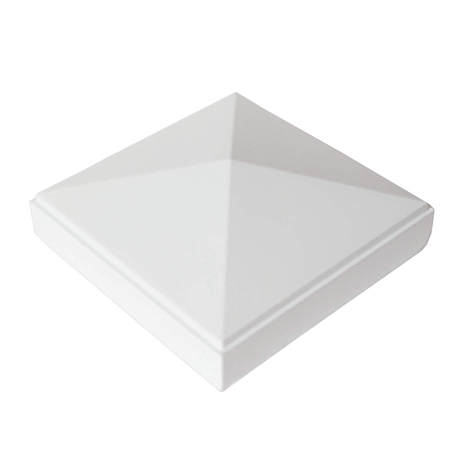 Decorex Hardware Aluminum 4" x 4" Pyramid Post Cap for 4″ x 4″ Metal Posts - Pressure Fit - White - Image 3
