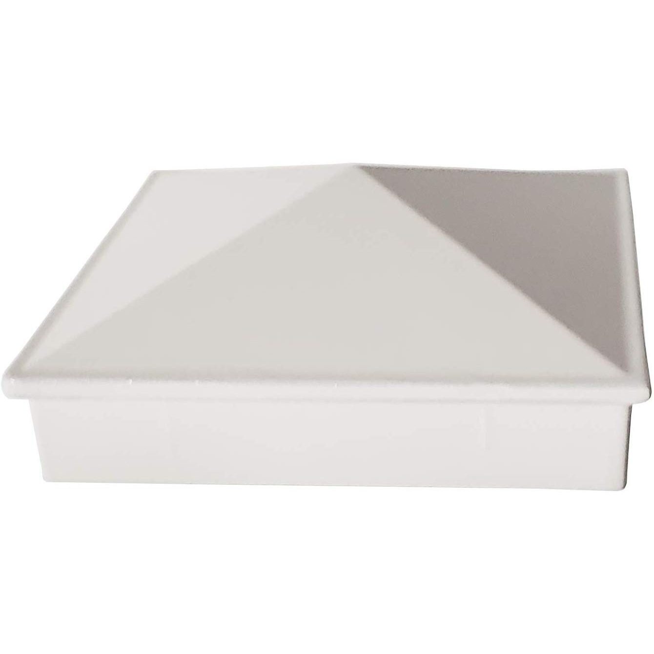 Decorex Hardware 3" x 3" Aluminium Pyramid Post Cap for Metal Posts - Pressure Fit - White (DHPPC30WF) - Image 2
