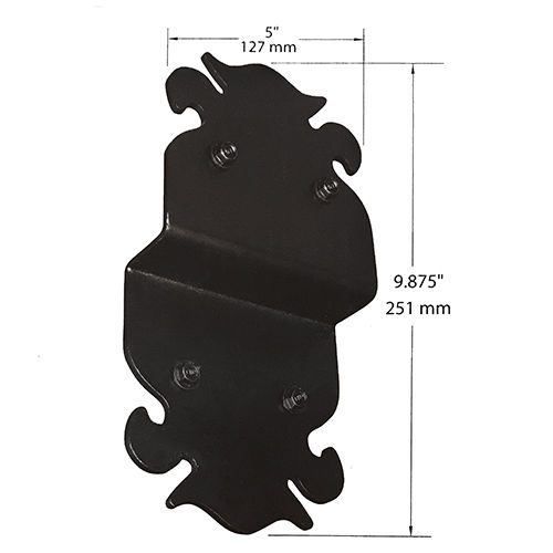 Nuvo Iron 6" Ornamental Post to Beam Supports P2B6 (5" x 9.875") 2pcs - Black - Image 2
