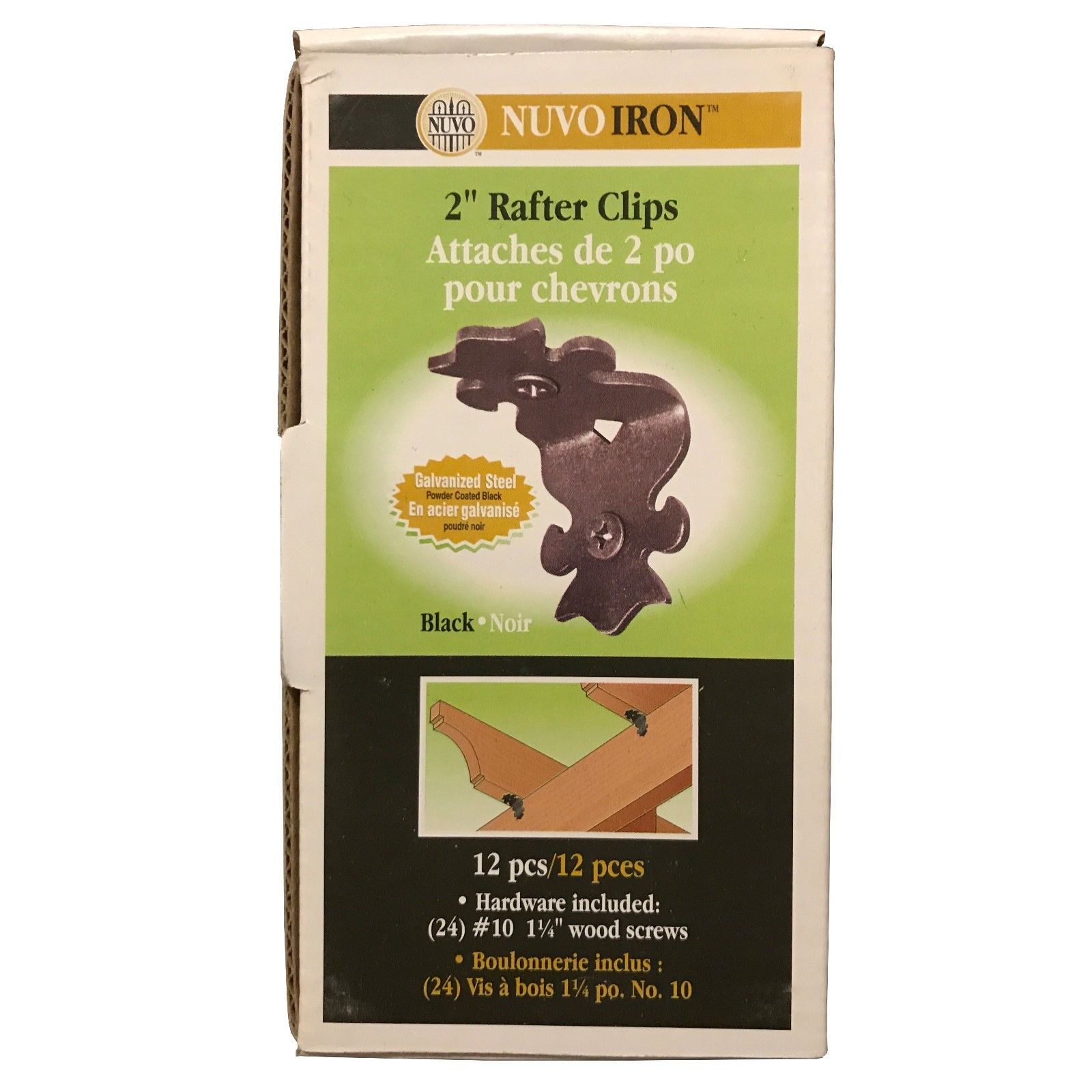 Nuvo Iron 2" Ornamental Rafter Clips RC2 (1.5" x 1.95") 12pcs - Black - Image 4