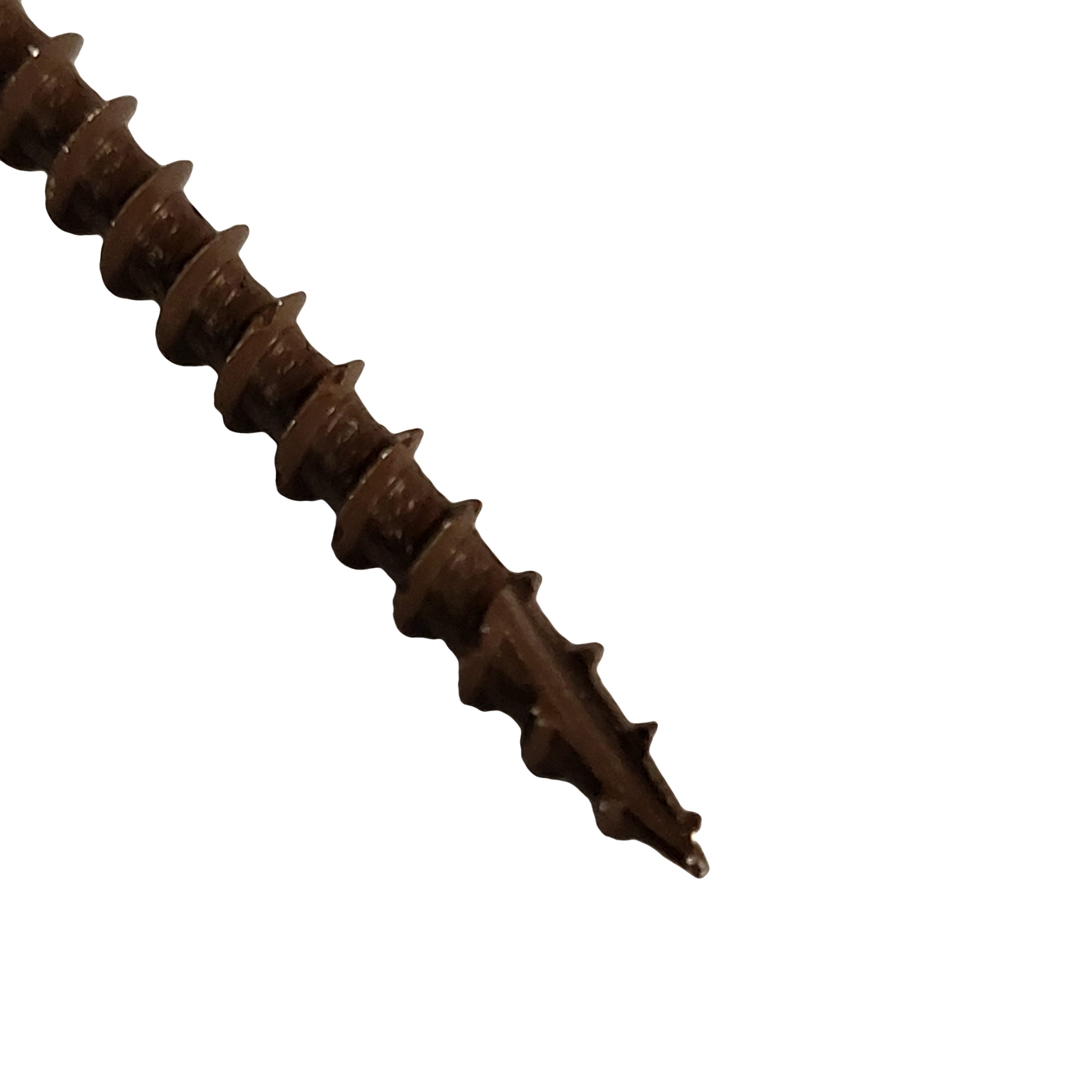 #8 x 2.5 Deck Screws, Torx Drive, Serrated Thread, Ribbed Bugle Head, Ceramic Coated Brown Finish, Self-Drilling, 500 pcs for Outdoor Projects and Treated Lumber - TDS825.05 - Image 5