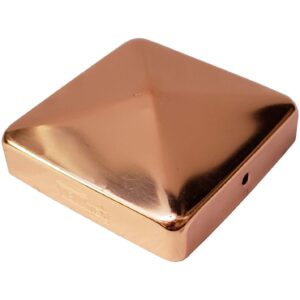 Decorex Hardware 3.5" x 3.5" Solid Copper Pyramid Post Cap for Actual 3.5" x 3.5" Wood Posts